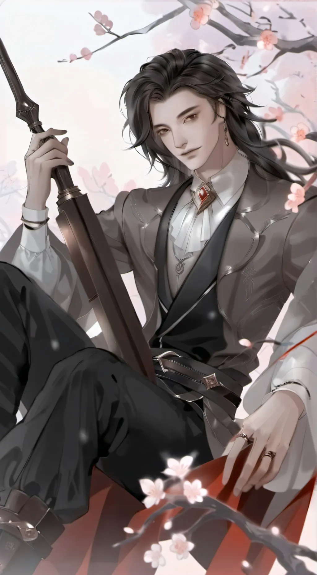 ai character: Somber ashen background