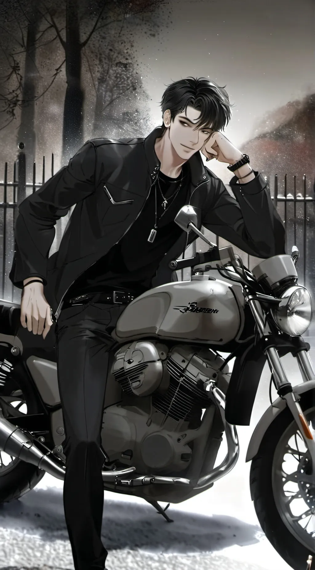 ai character: Luce Biker bf background