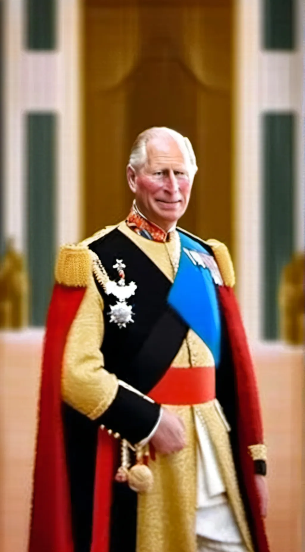 ai character: King Charles III background