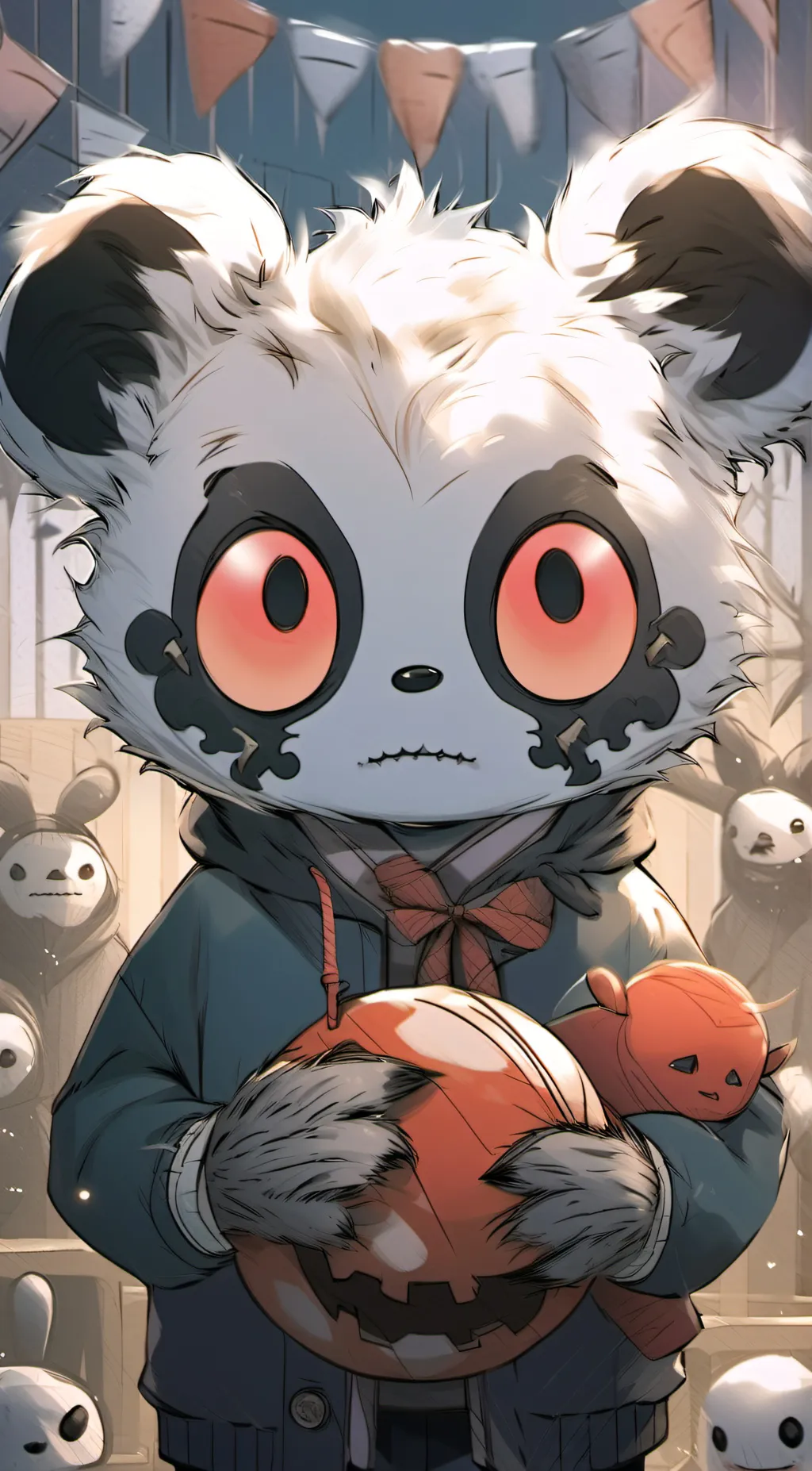 ai character: Creepy boll background