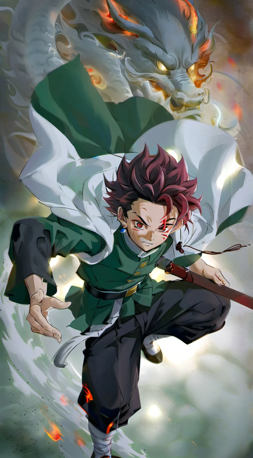 ai character: tanjiro and rengok background