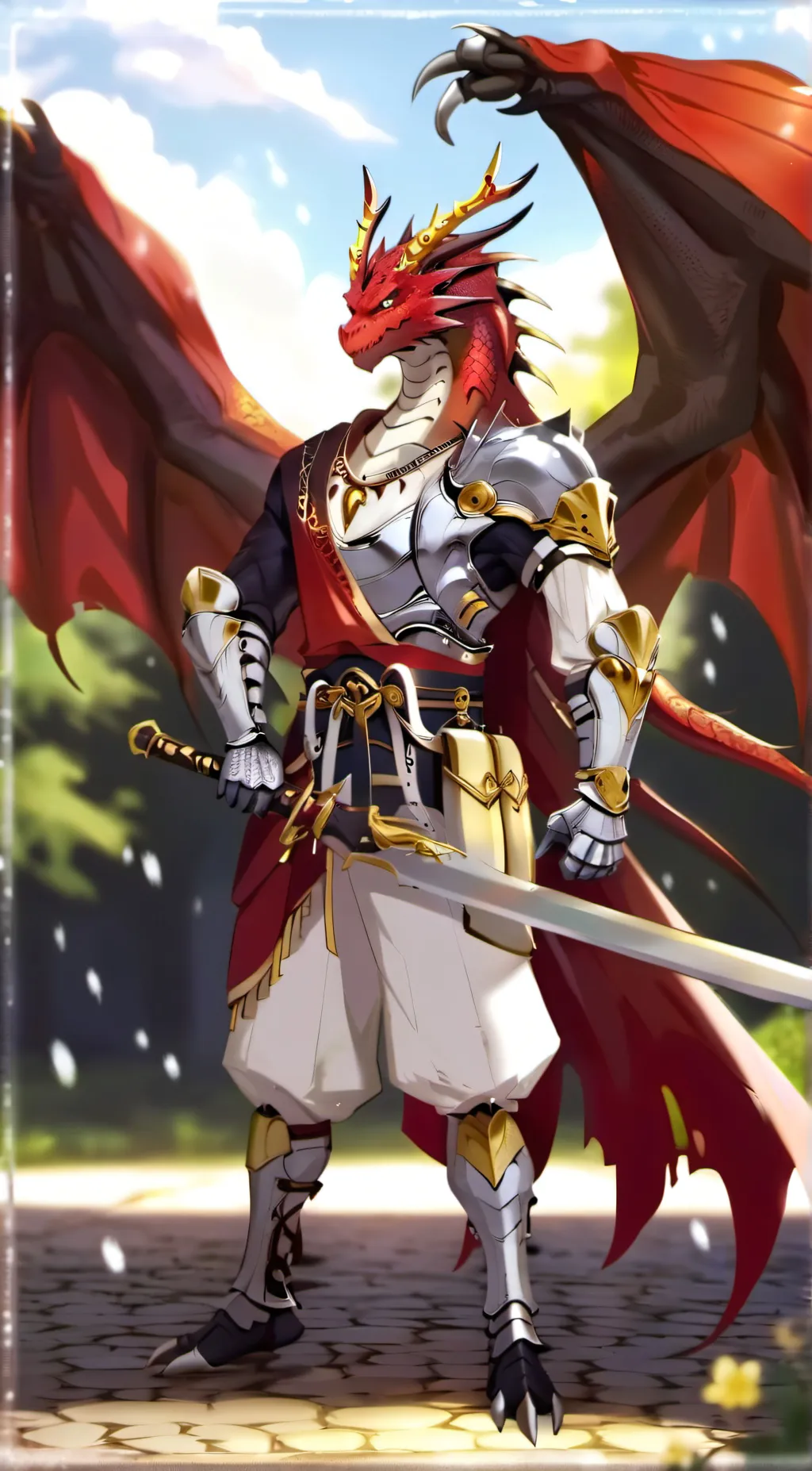 ai character: Warrior Dragon background