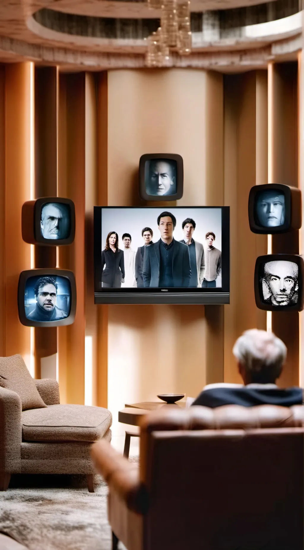 ai character: A mind control tv  background