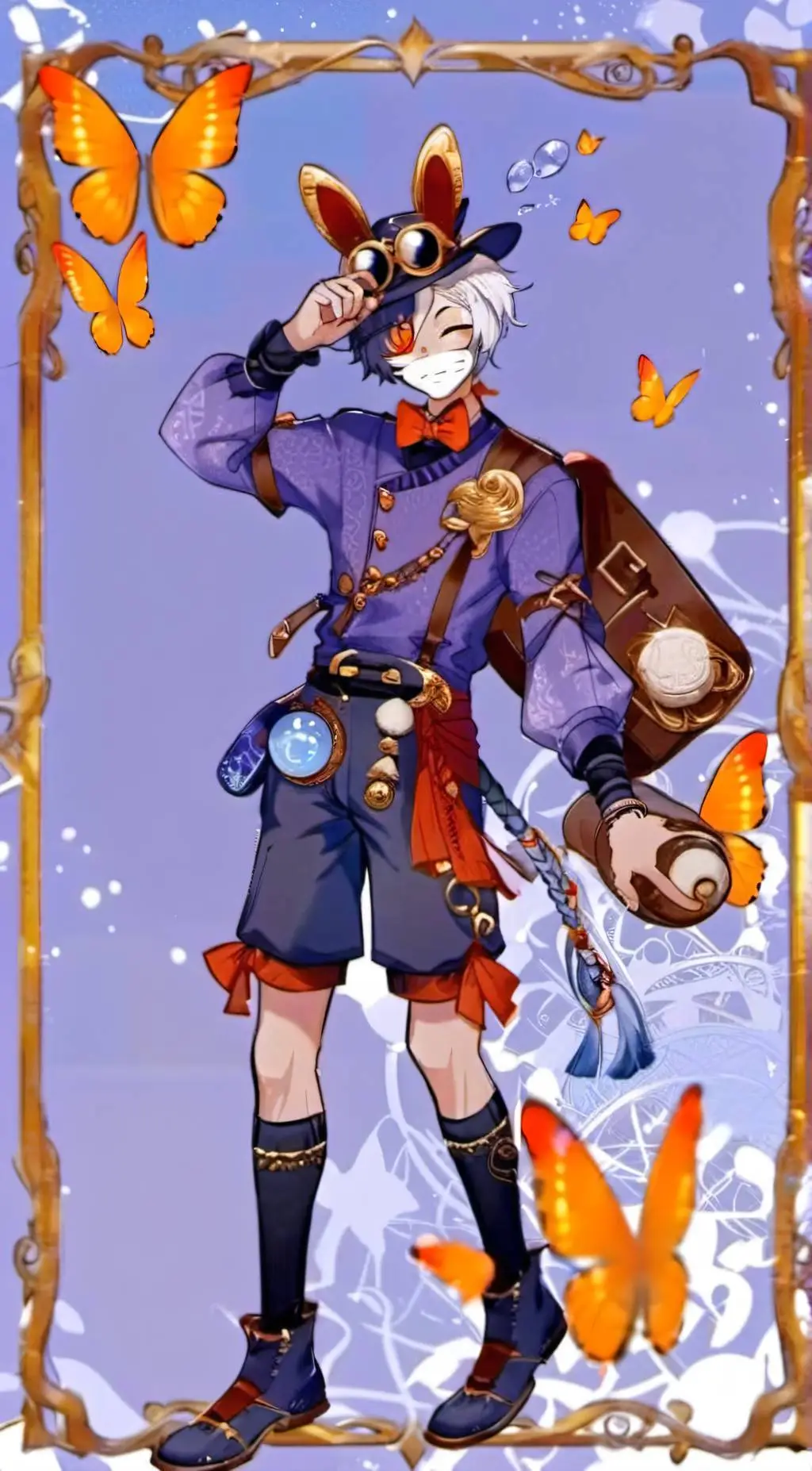 ai character: Sun and moon background