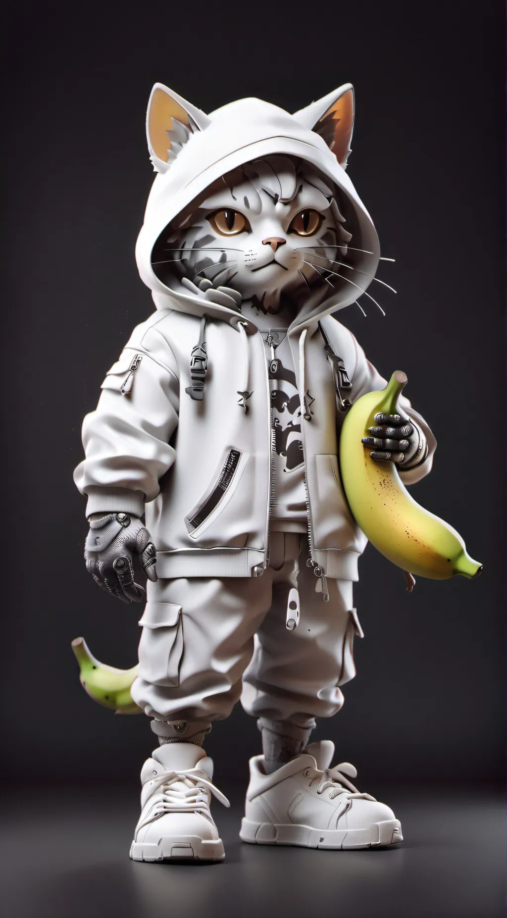 ai character: bannana  background