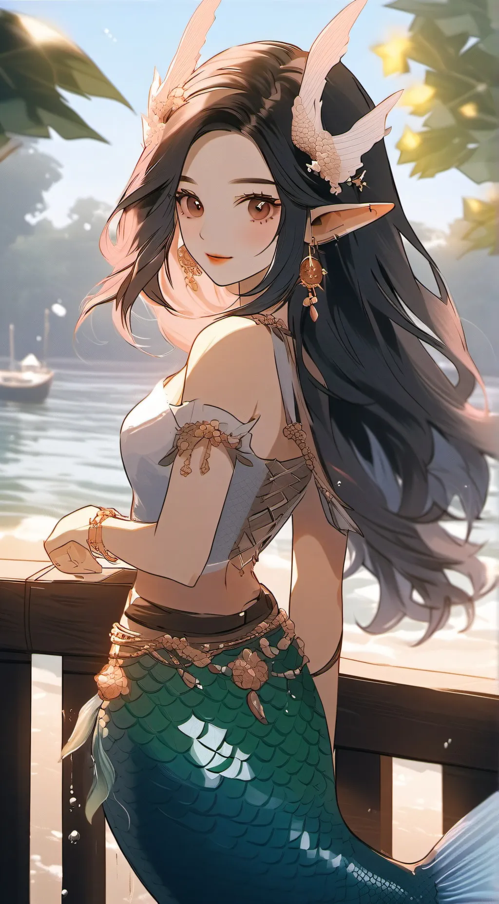 ai character: Mha mermaid 1-A background