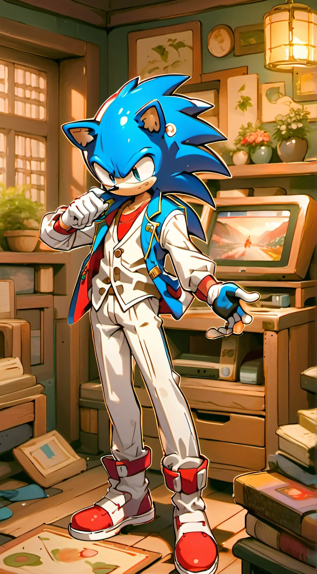 ai character: Sonic  background