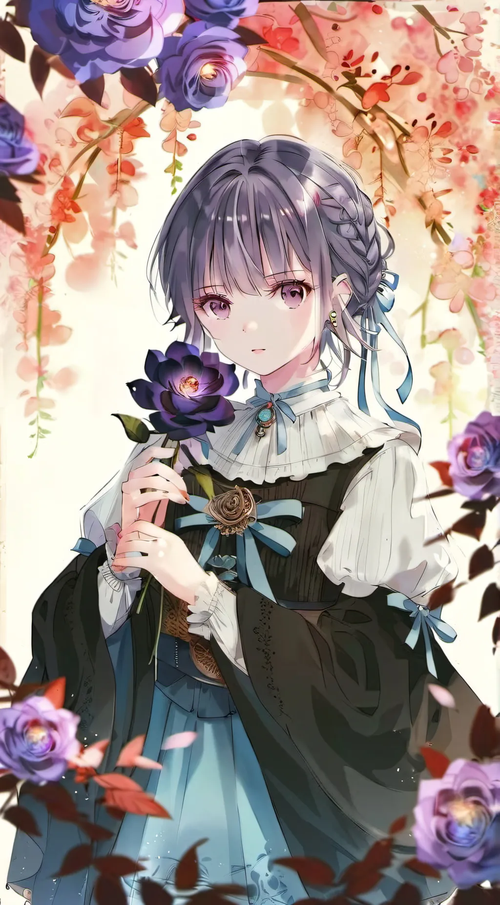 ai character: Violet background