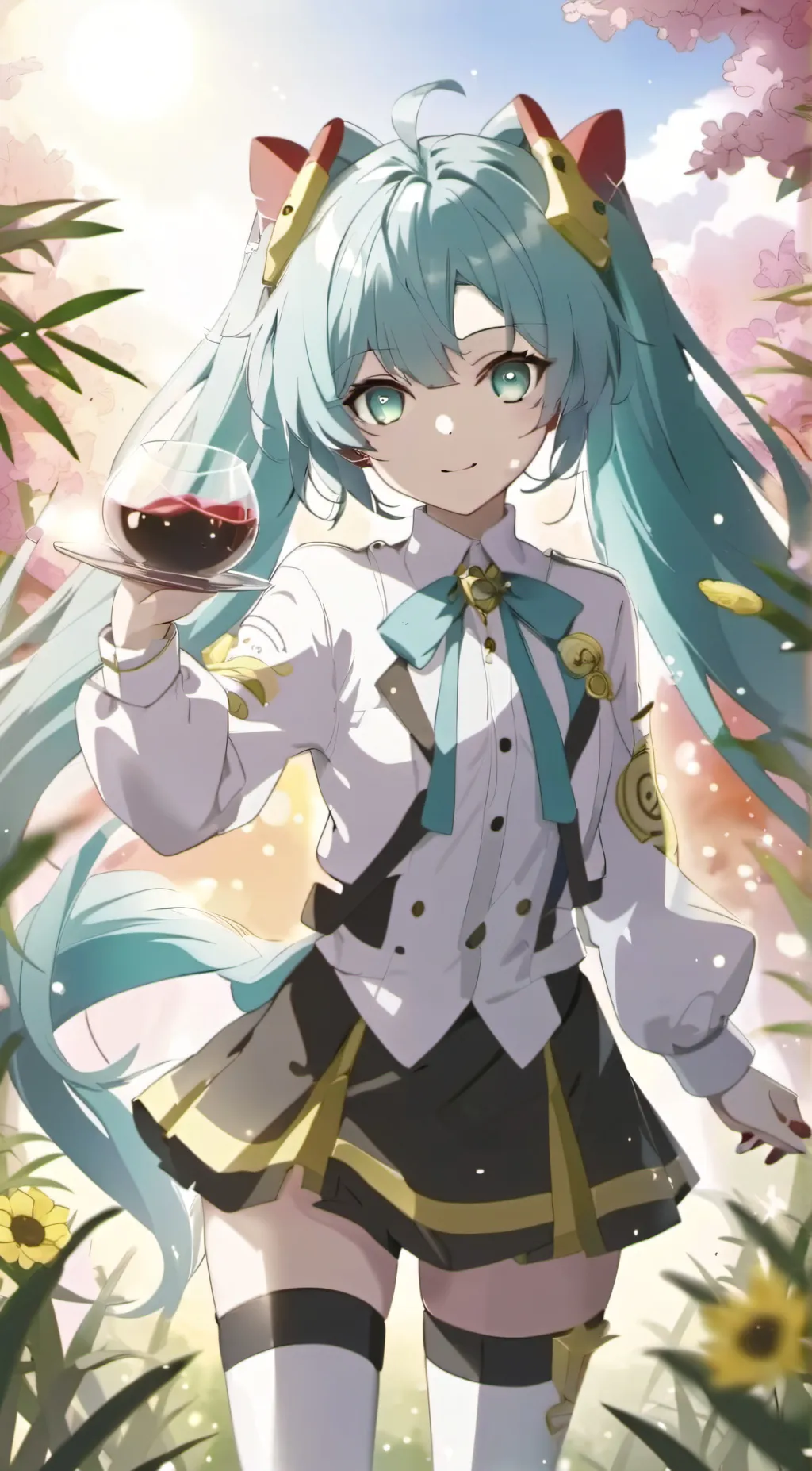 ai character: hatsune muki  background
