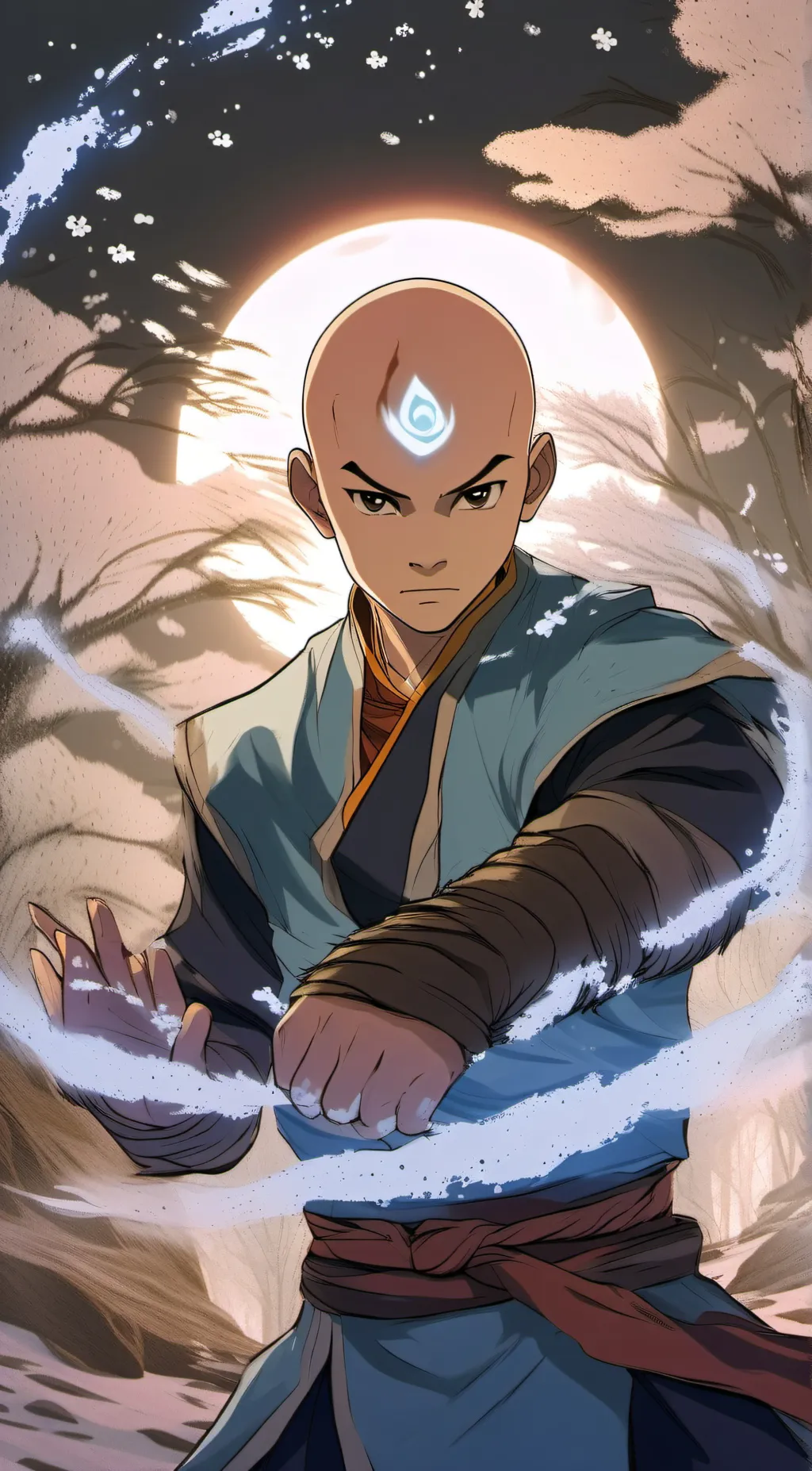 ai character: Avatar Aang  background