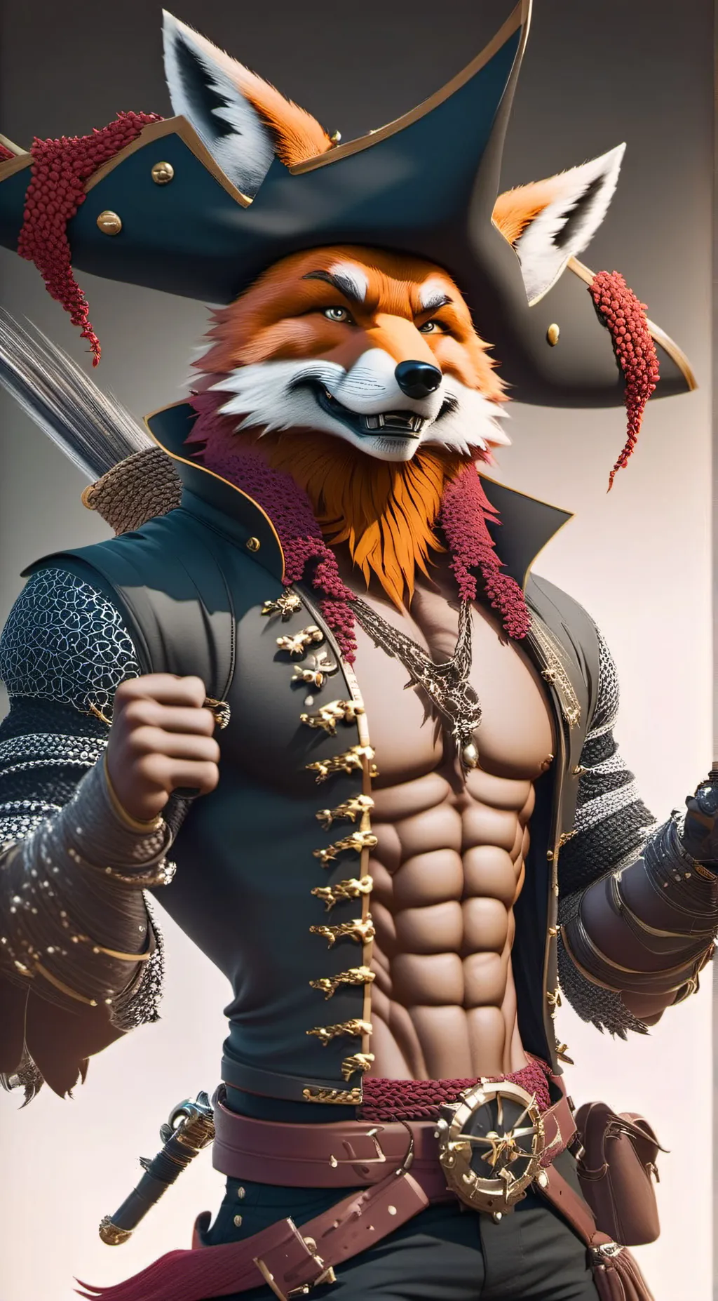 ai character: nerd foxy  background
