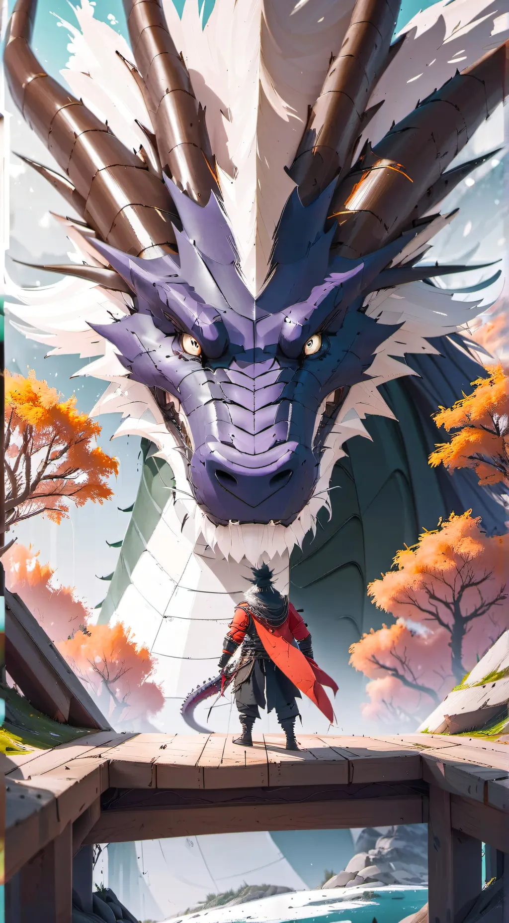 ai character: Fire dragon background