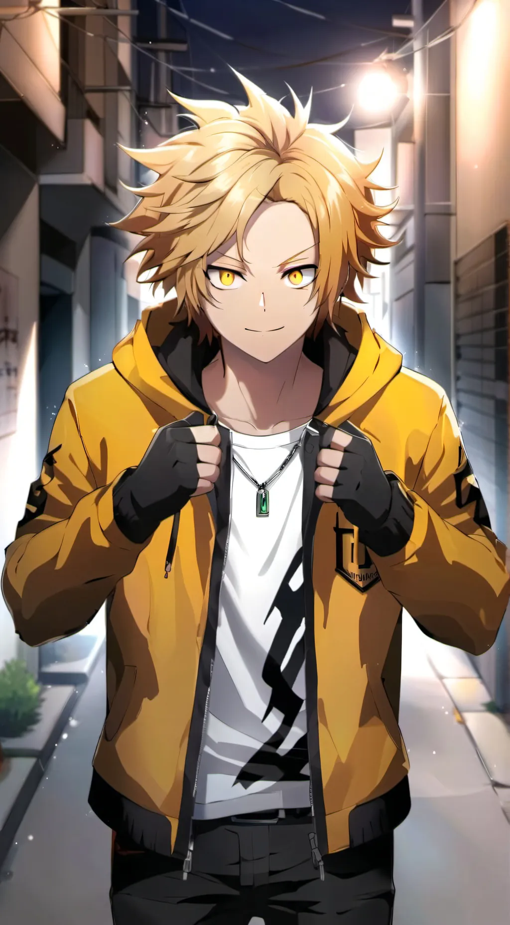ai character: Denki Kaminari background