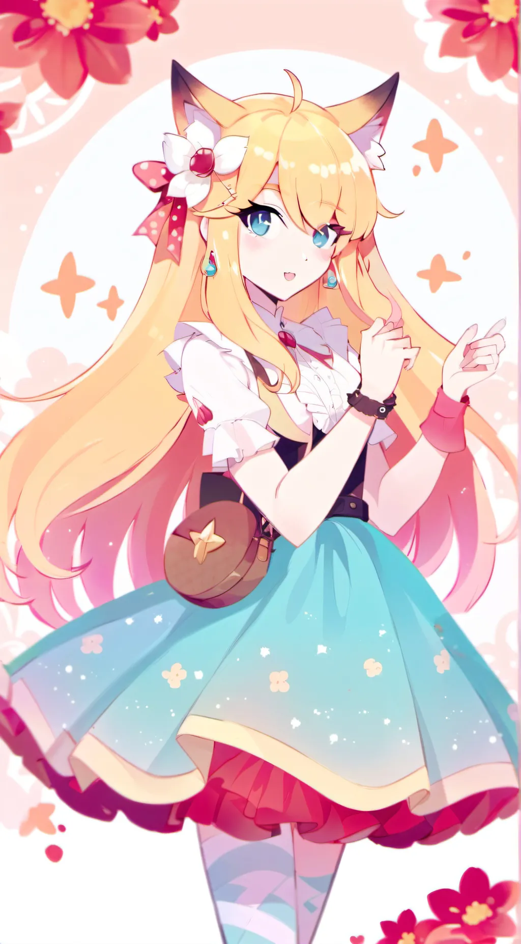 ai character: Peach background