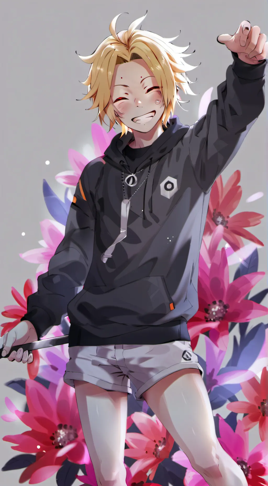 ai character: Denki Kaminari  background