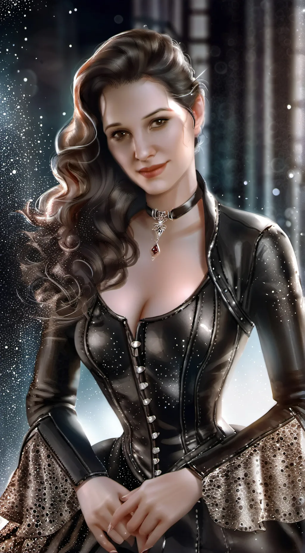ai character: Latex sorceres kay background