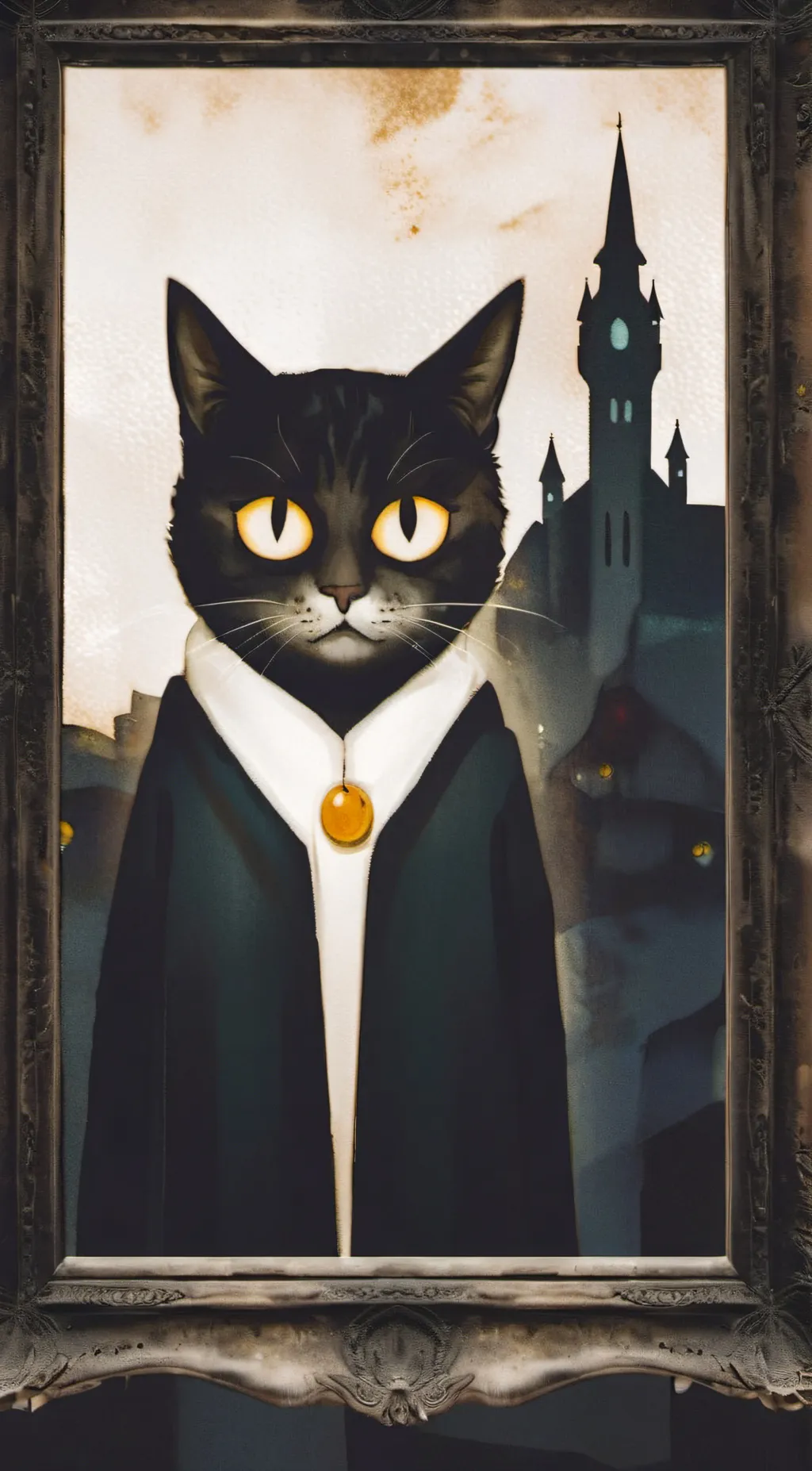 ai character: scary emoji cat background
