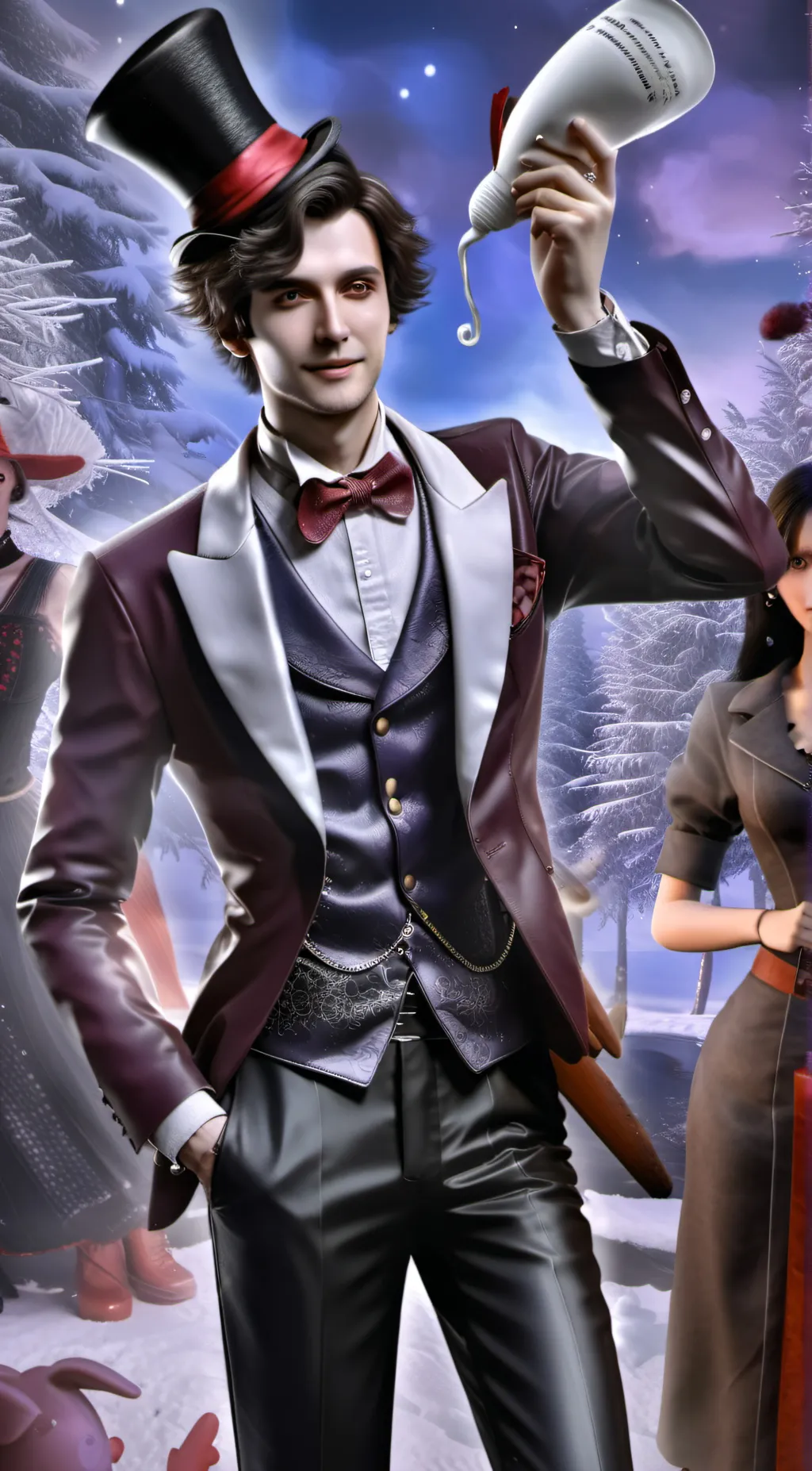 ai character: Willy Wonka background