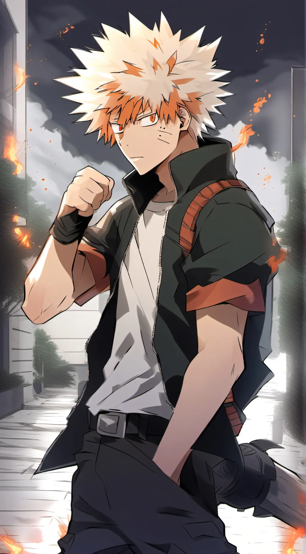 ai character: Katsuki Bakugo background
