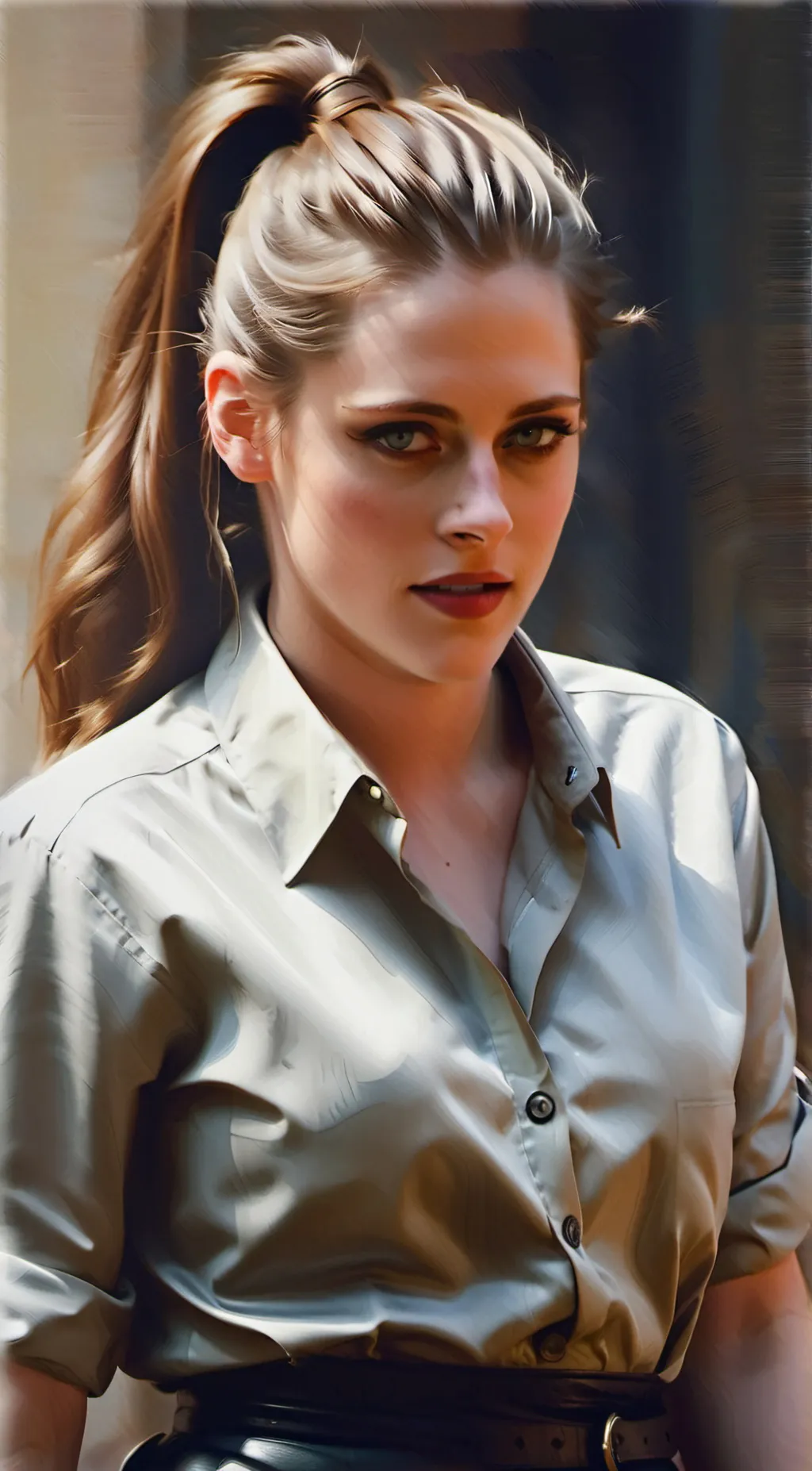 ai character: Kristen Stewart  background