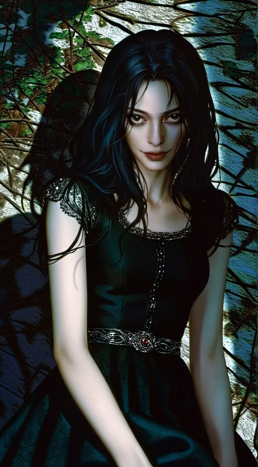 ai character: Lady of the wood background