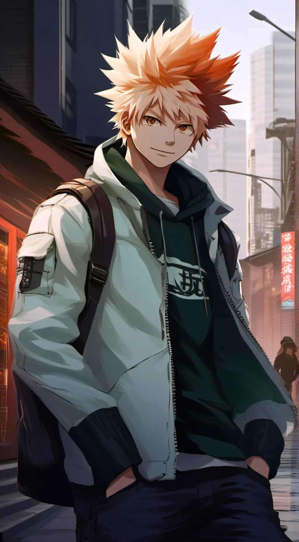 ai character: Katsuki Bakugo background