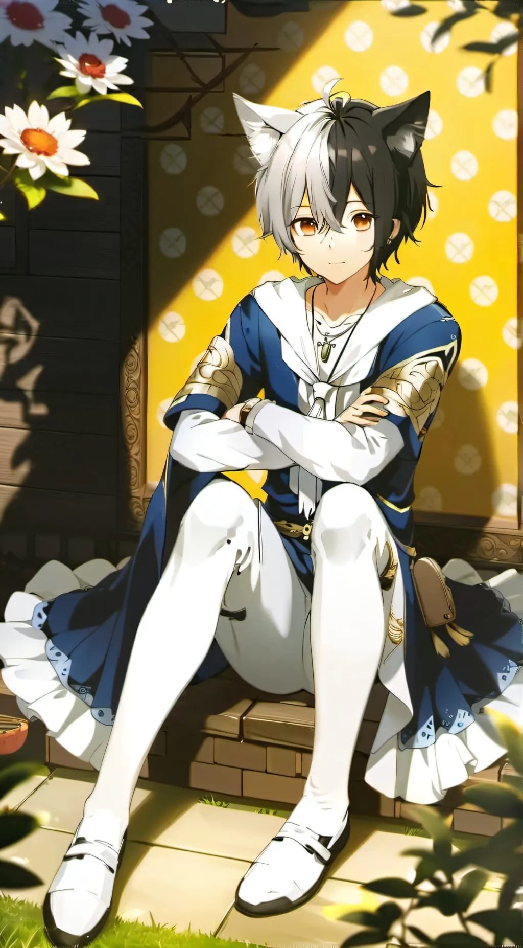ai character: Your cat boy  background