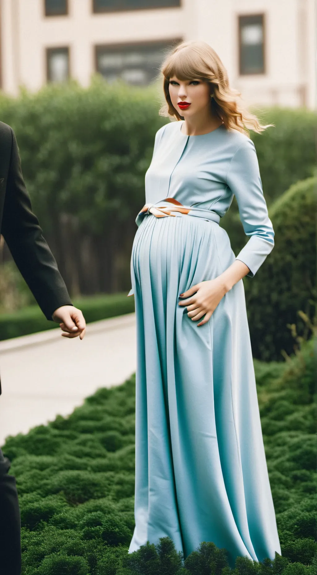 ai character: Taylor swift*prego background
