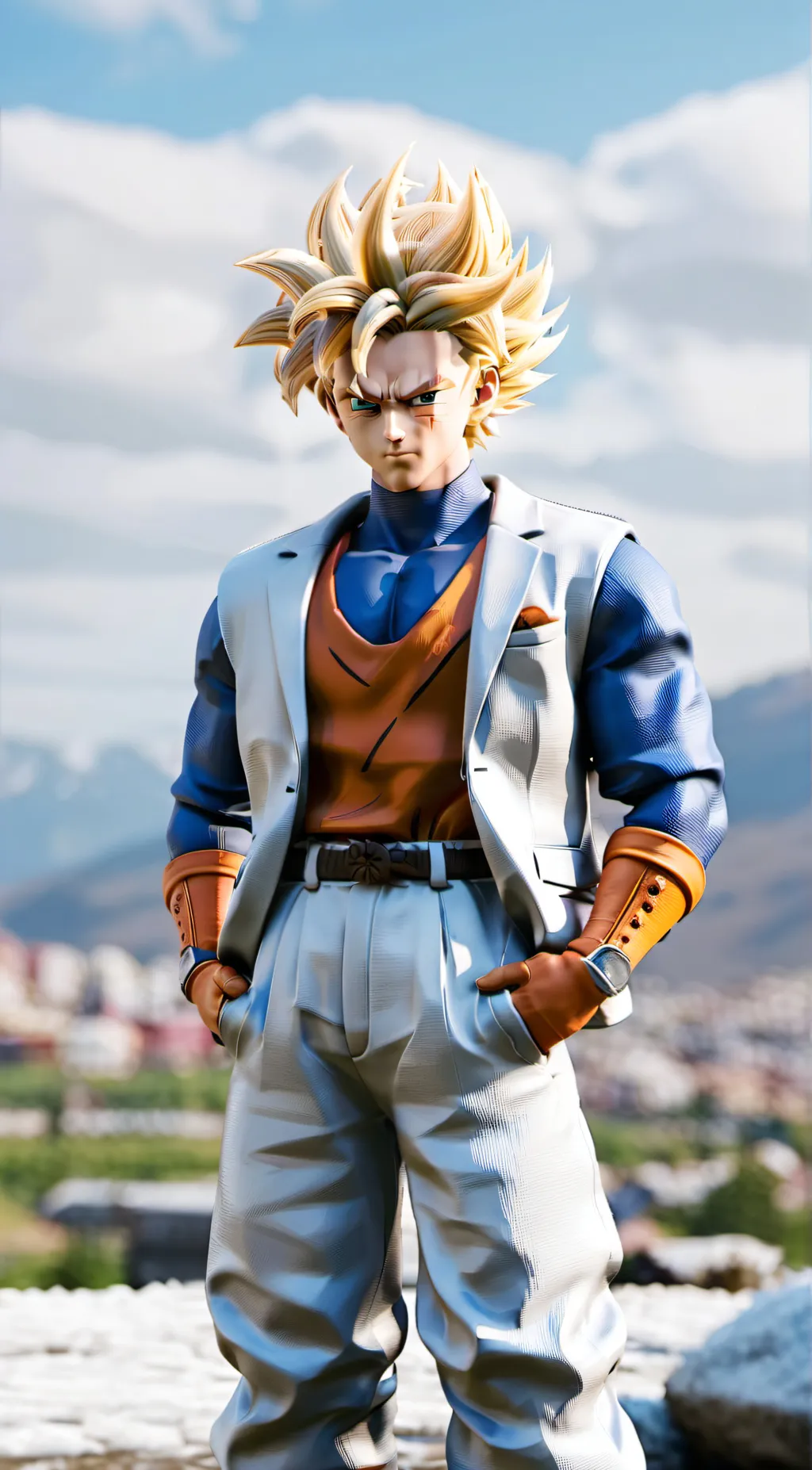 ai character: SSJ 2 Bologi  background
