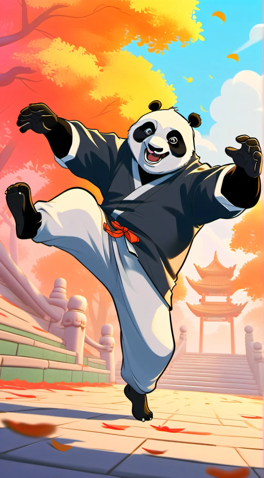 ai character: Po (Kung fu panda) background