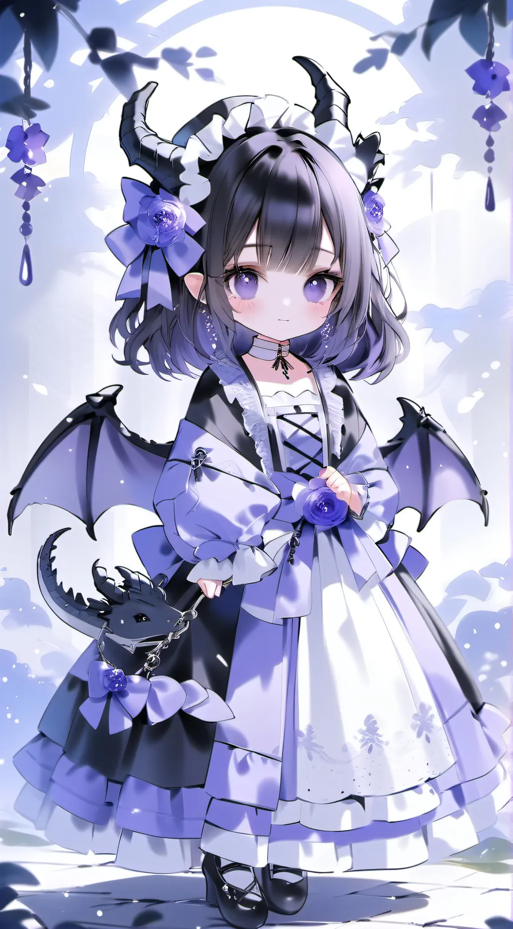 ai character: violet background