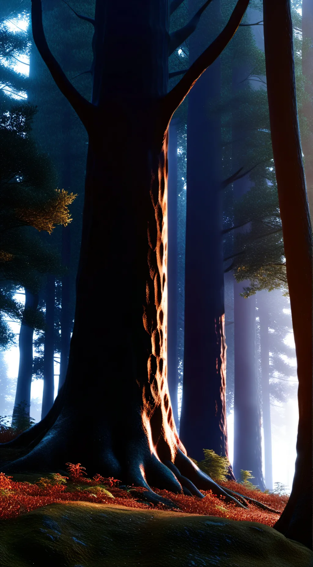 ai character: mha in a forest  background
