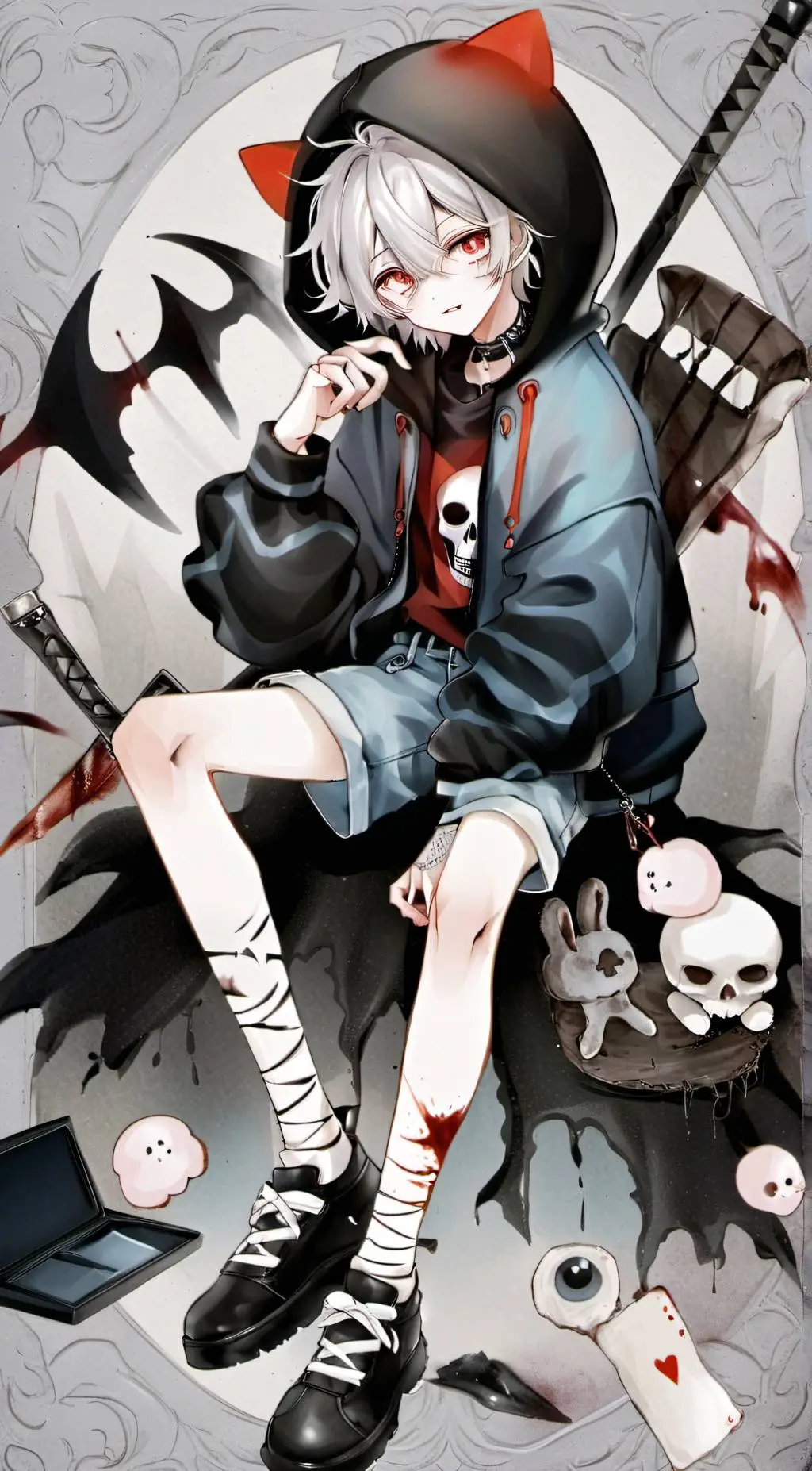ai character: horror sans background