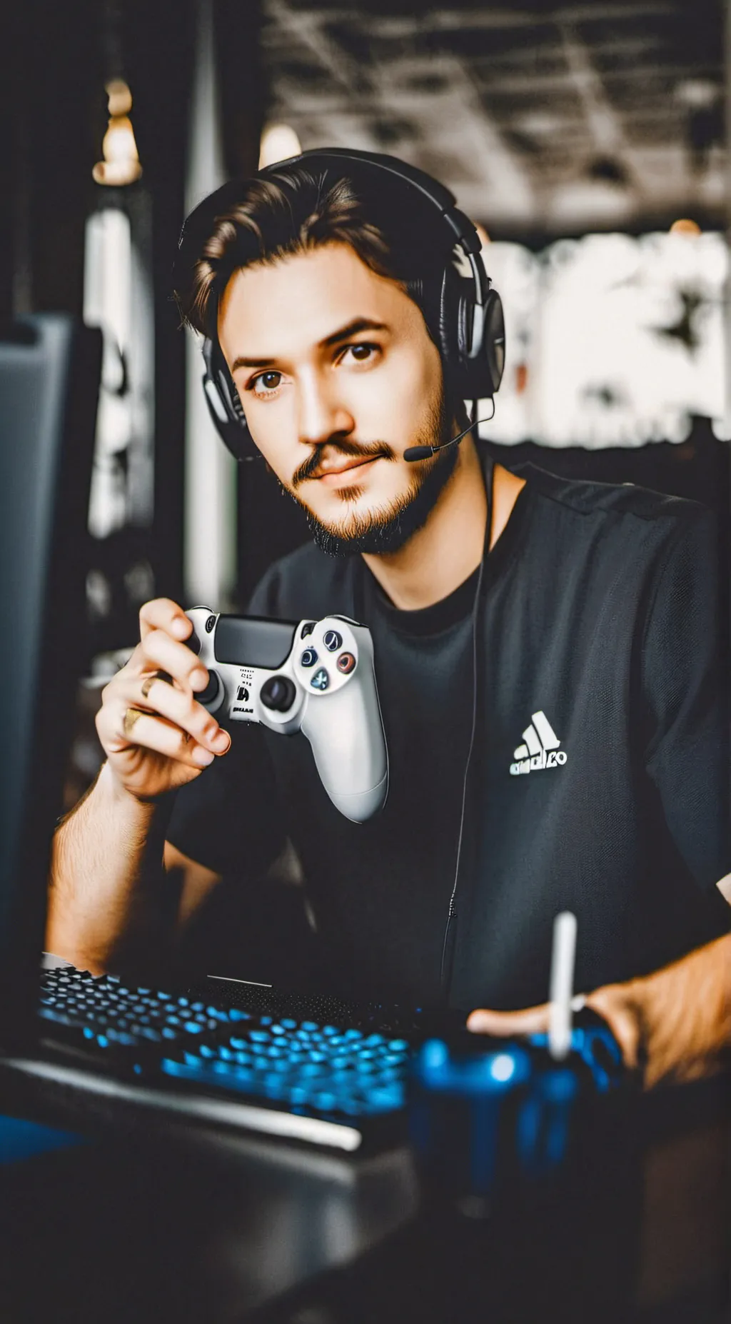 ai character: Gamer bf Corey  background