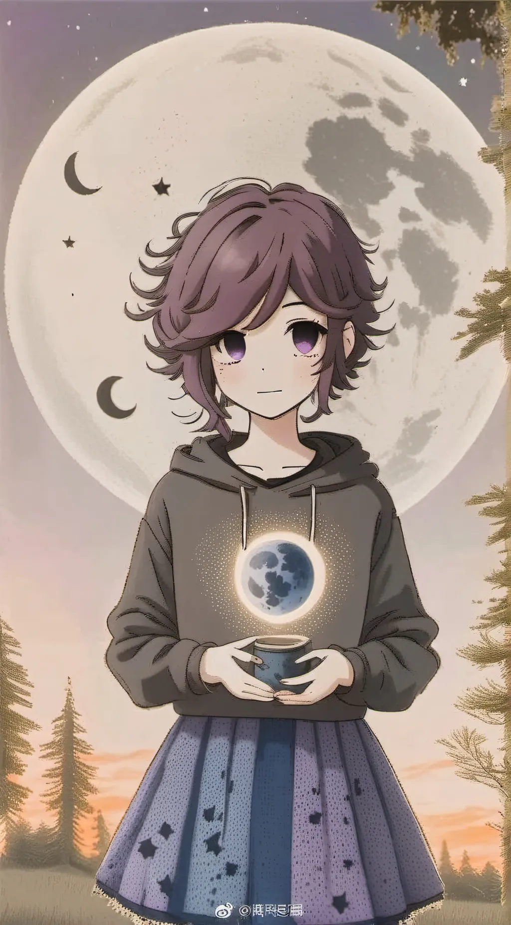 ai character: ✡Luna ✡ background