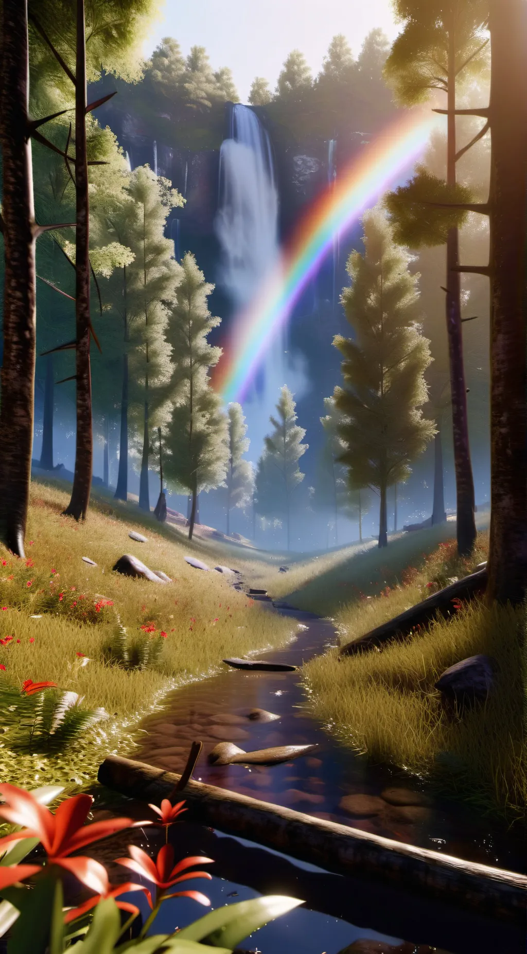 ai character: A talking rainbow background