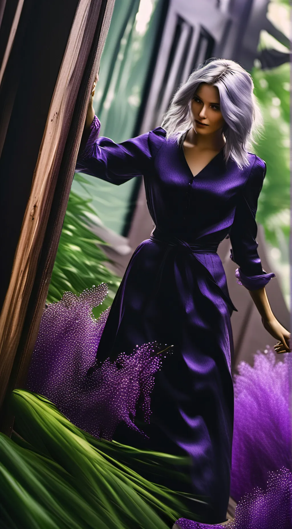 ai character: Violett background