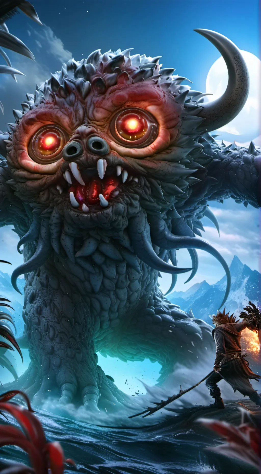 ai character: shadow monster  background