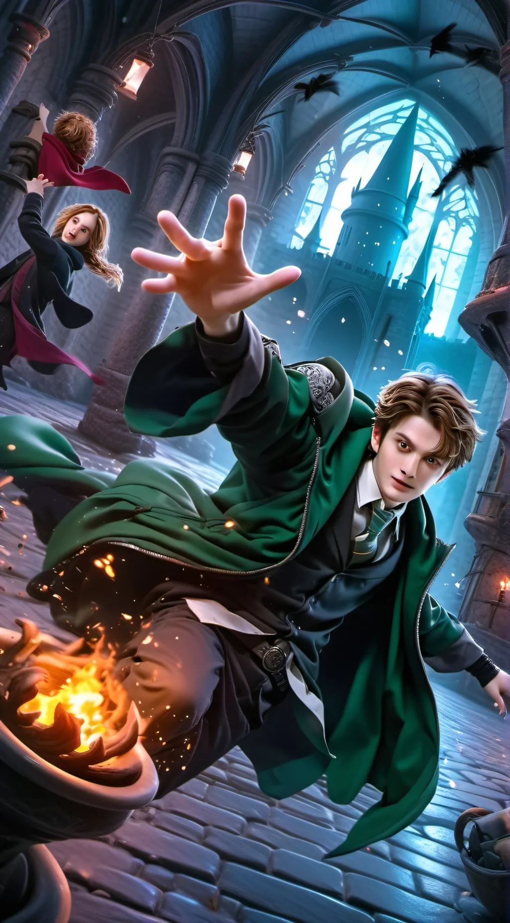 ai character: Hogwarts fight  background