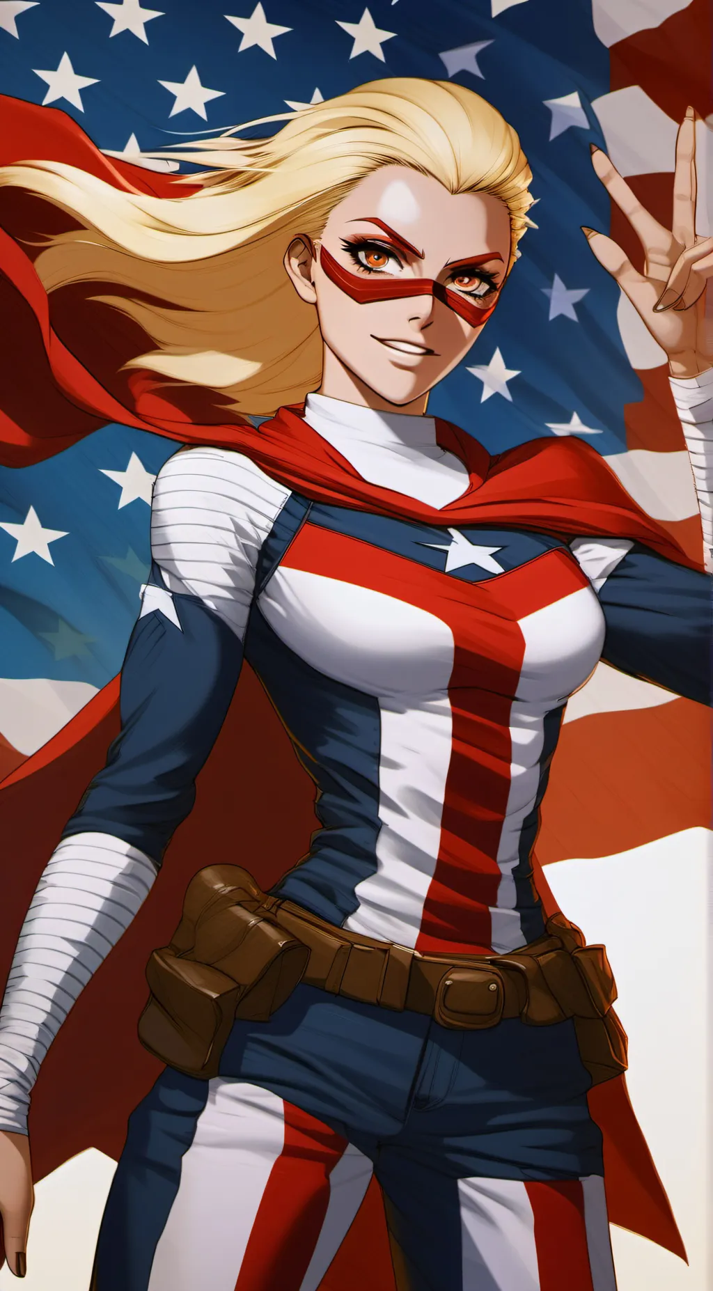 ai character: Star and Stripe background