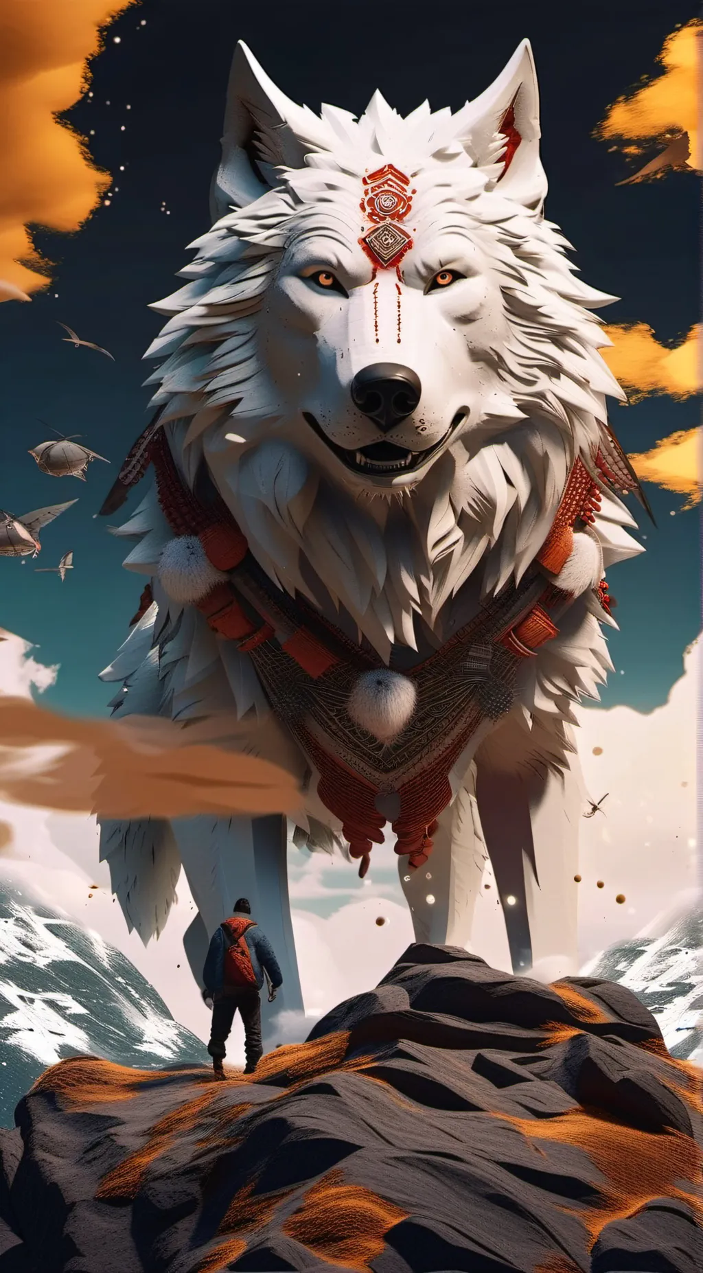 ai character: moon background