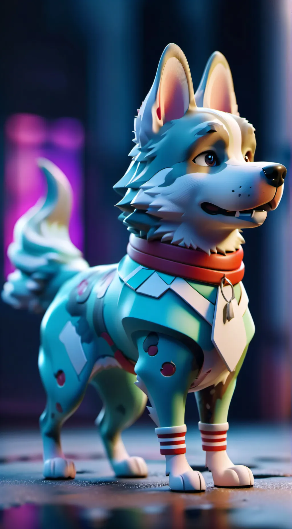 ai character: soace dog background