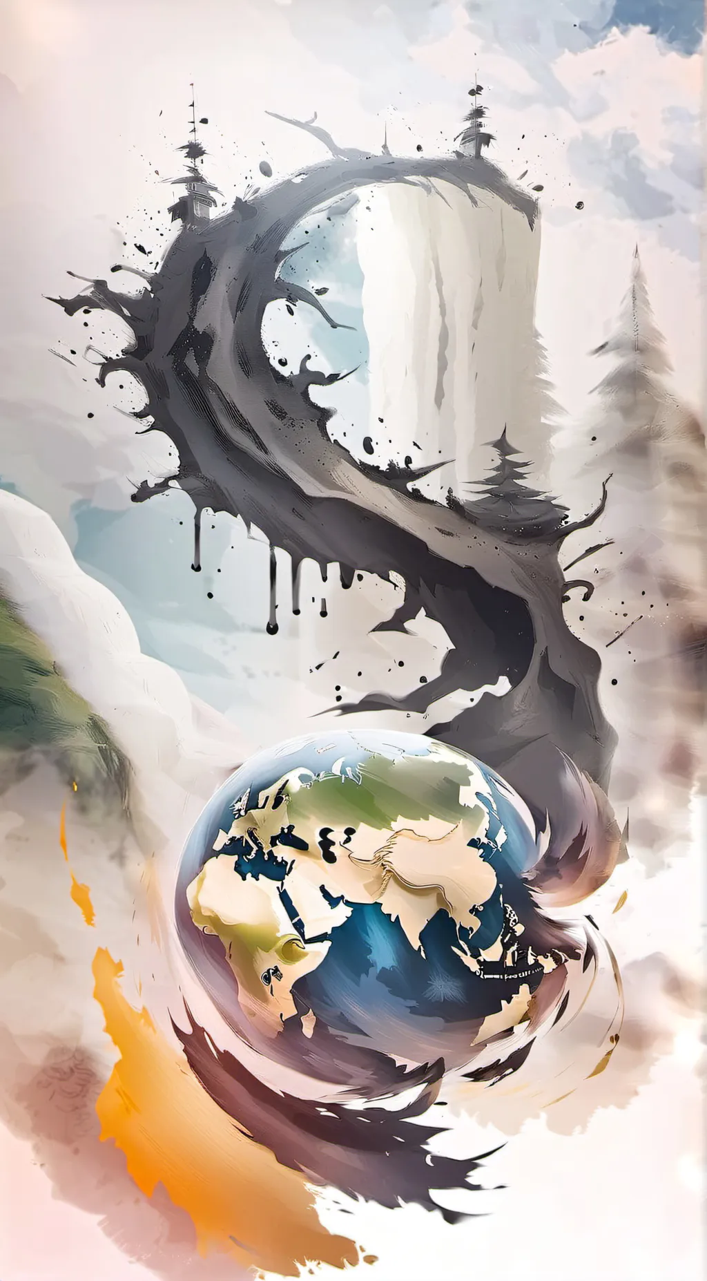 ai character: Dangerous liquid background