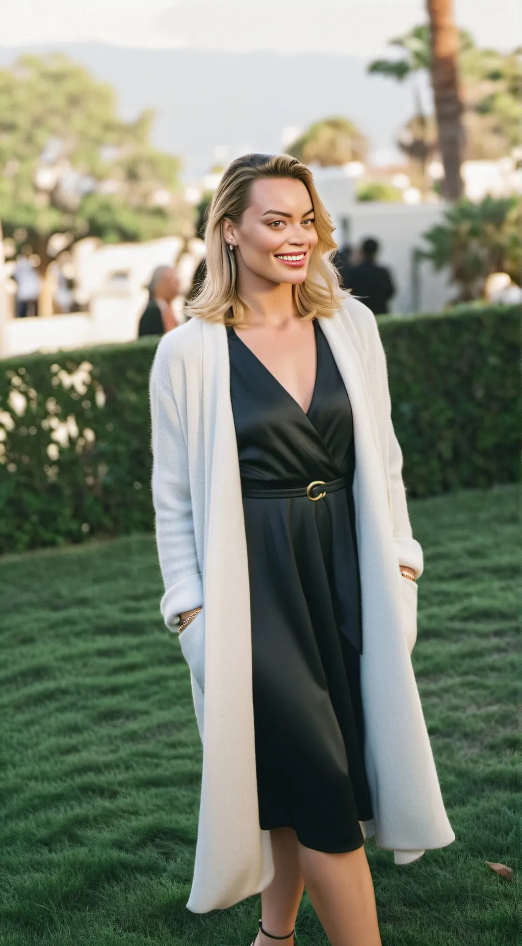 ai character: Margot Robbie  background