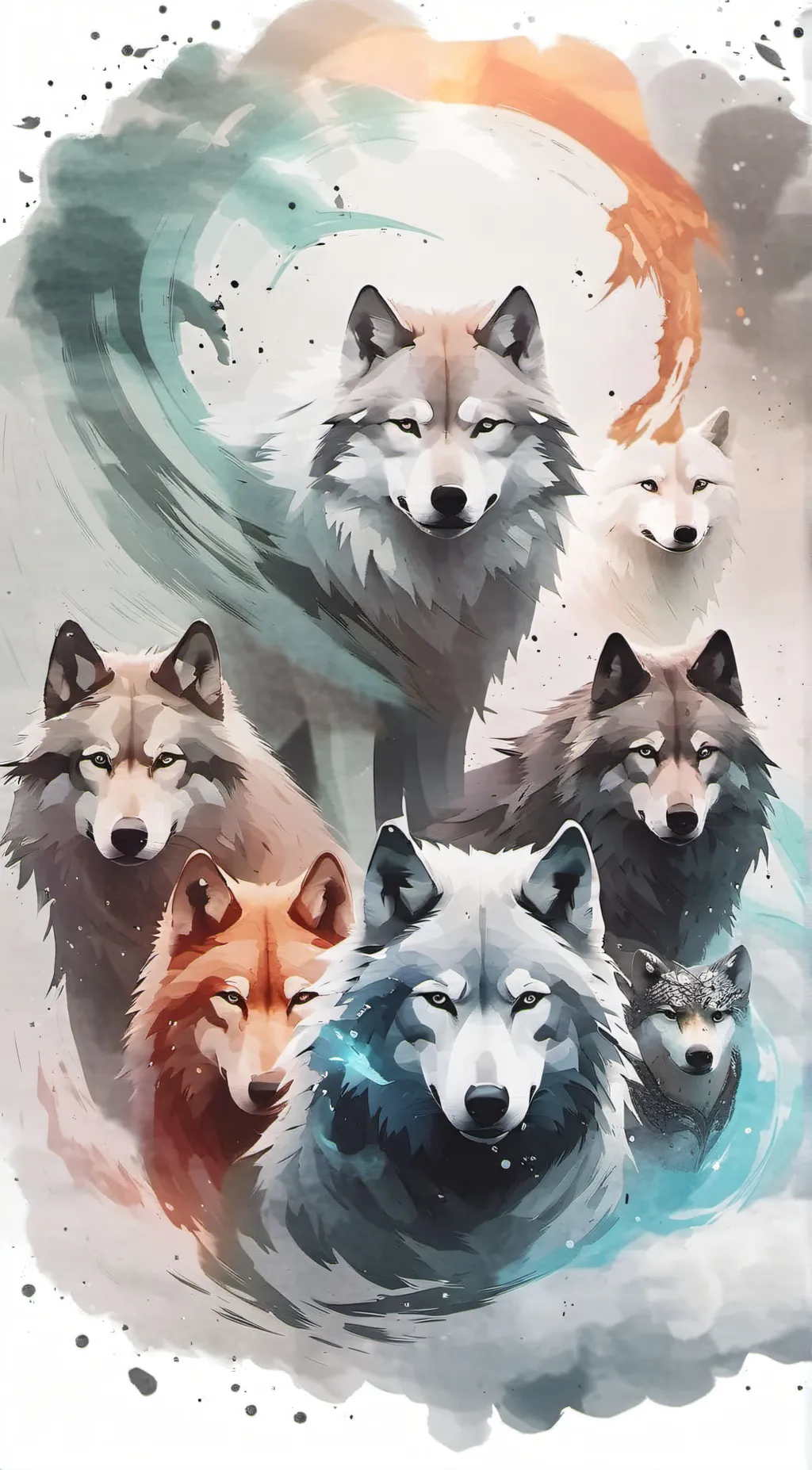 ai character: Elemental wolves background