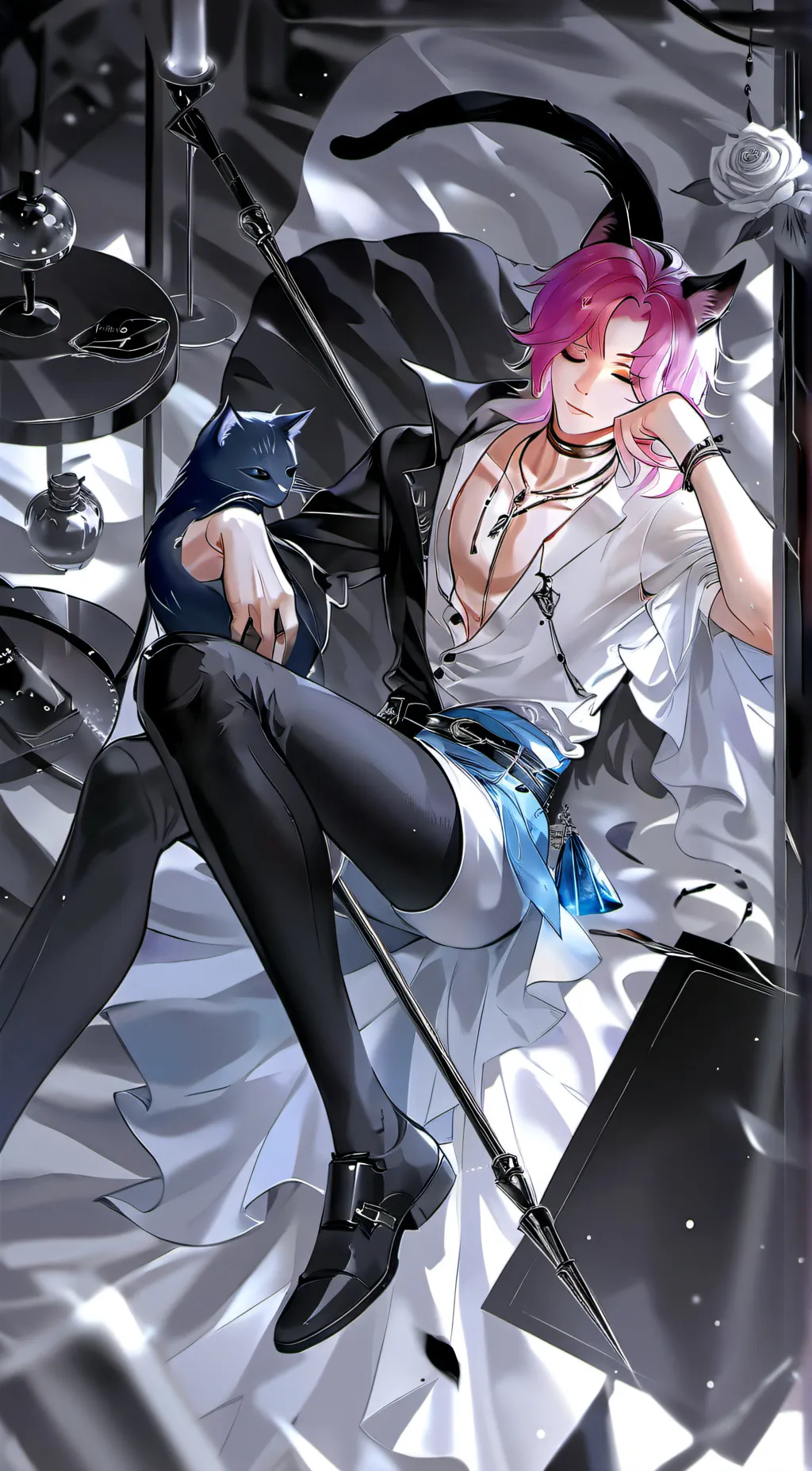 ai character: cat nap  background