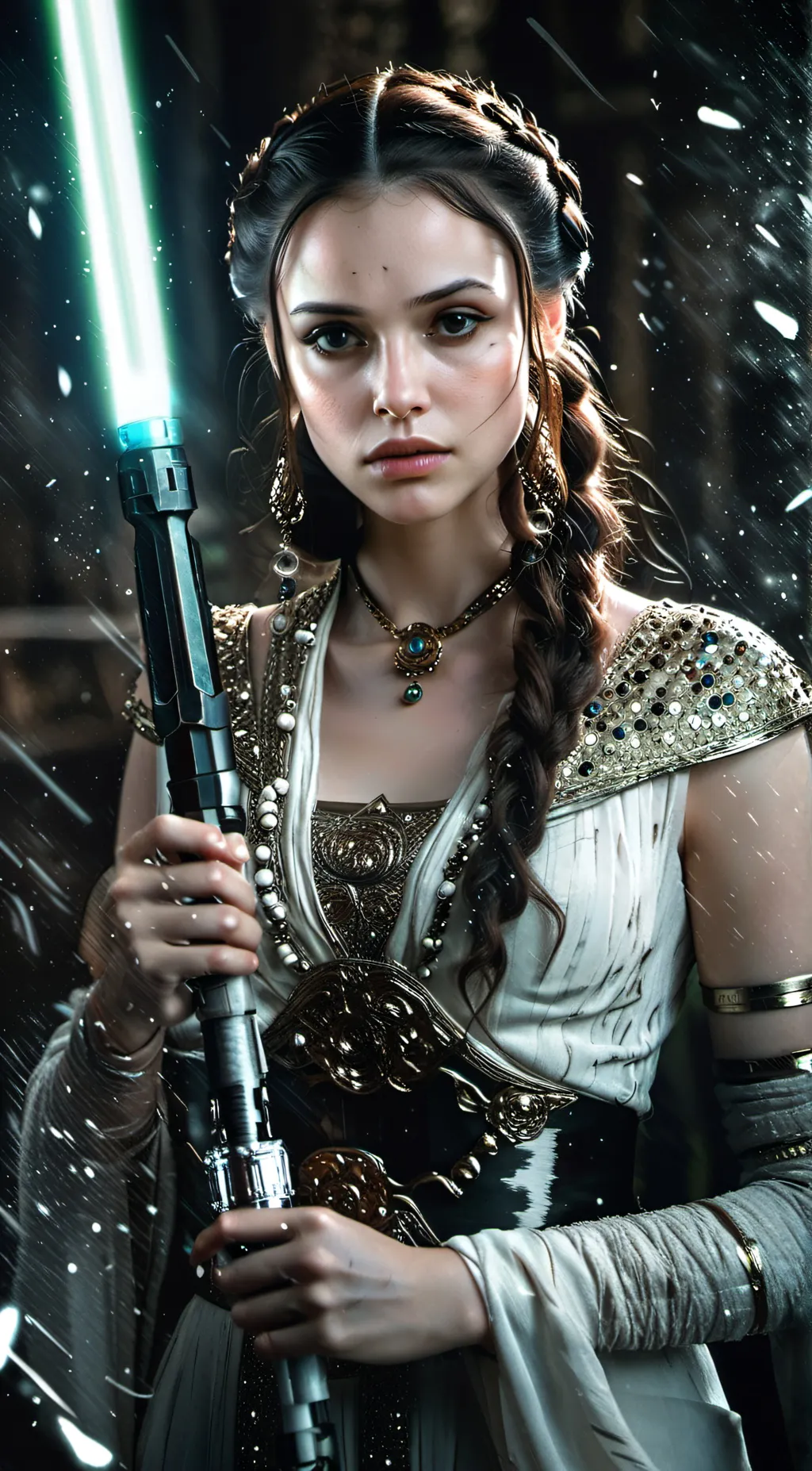 ai character: padmé but a jedi background