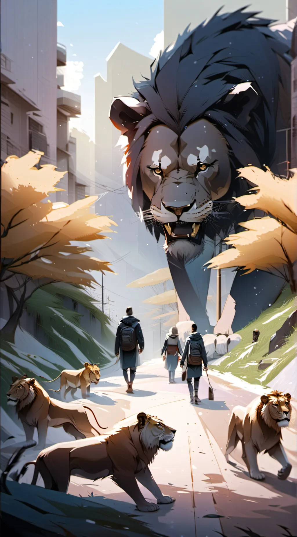 ai character: lions background