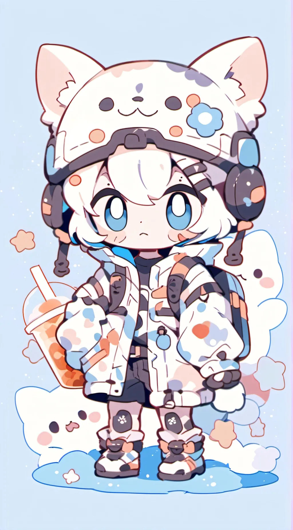 ai character: Cinnamonroll Cat<3 background