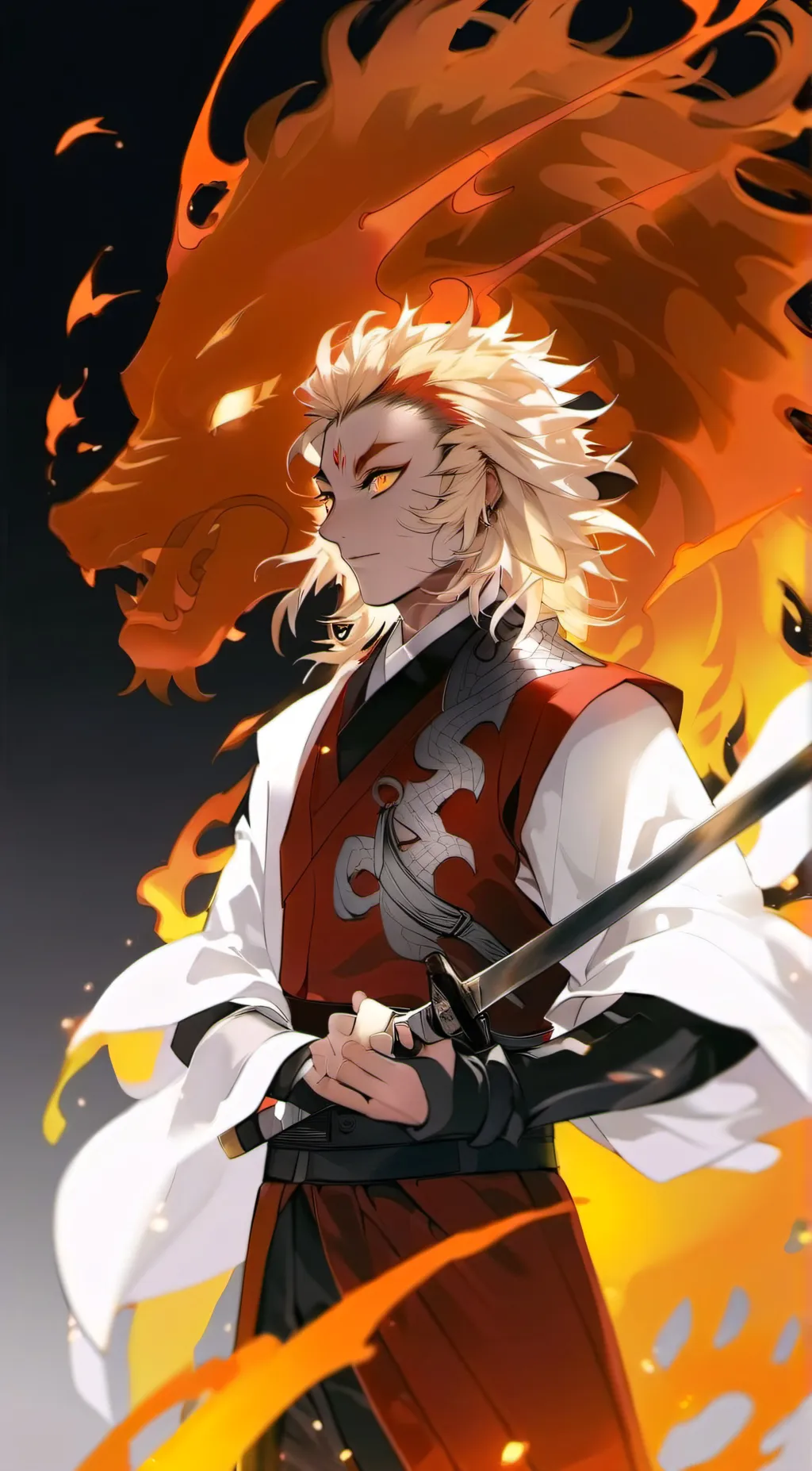 ai character: Rengoku x akaza background